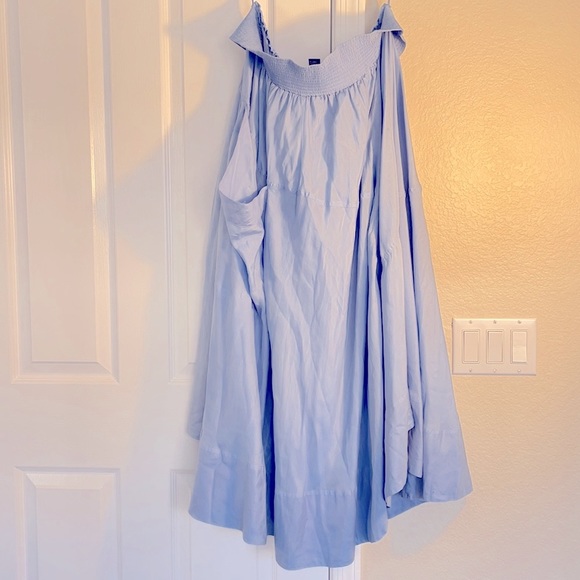 Donna Karan Vintage DKNY Pure 100% Silk Sky Blue Wrap Skirt - Picture 5 of 17